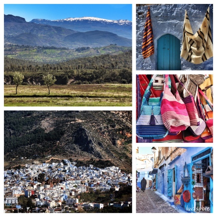 29-Mar-2015: Chefchaouen, Morocco. Chefchaouen (“Shef-SHAH-wen”) is nestled in the foothills of the Rif Mountains, and is known as the "Blue City.” Like many other Rif Mountain villages, Chefchaouen is relatively rural. It was initially inhabited by Rifi Berbers, who were joined by Andalusian Jews and Muslims after fleeing Spain beginning in the 15th century. It is such a uniquely cute little town. And, YES, almost everything is a shade of blue - - with the exception of the BRIGHTLY colored woven fabrics and handicrafts.